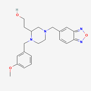 molecular formula C21H26N4O3 B6010500 2-[4-(2,1,3-benzoxadiazol-5-ylmethyl)-1-(3-methoxybenzyl)-2-piperazinyl]ethanol 