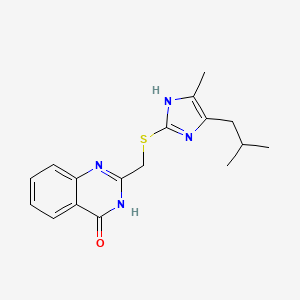molecular formula C17H20N4OS B6010506 2-{[(5-isobutyl-4-methyl-1H-imidazol-2-yl)thio]methyl}quinazolin-4(3H)-one 