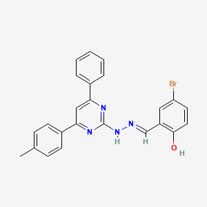 molecular formula C24H19BrN4O B6010519 5-bromo-2-hydroxybenzaldehyde [4-(4-methylphenyl)-6-phenyl-2-pyrimidinyl]hydrazone 