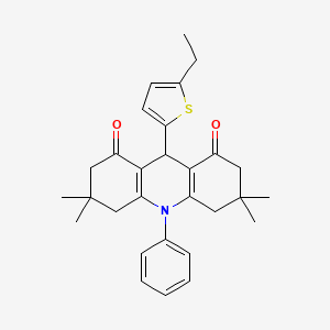 molecular formula C29H33NO2S B6010526 9-(5-ethyl-2-thienyl)-3,3,6,6-tetramethyl-10-phenyl-3,4,6,7,9,10-hexahydro-1,8(2H,5H)-acridinedione 
