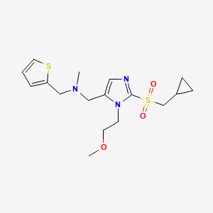 molecular formula C17H25N3O3S2 B6010565 1-[2-[(cyclopropylmethyl)sulfonyl]-1-(2-methoxyethyl)-1H-imidazol-5-yl]-N-methyl-N-(2-thienylmethyl)methanamine 