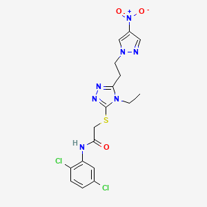 N-(2,5-dichlorophenyl)-2-({4-ethyl-5-[2-(4-nitro-1H-pyrazol-1-yl)ethyl]-4H-1,2,4-triazol-3-yl}thio)acetamide