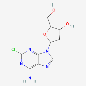 molecular formula C10H12ClN5O3 B601060 5-(6-Amino-2-chloropurin-9-yl)-2-(hydroxymethyl)oxolan-3-ol CAS No. 5542-92-7