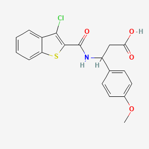 molecular formula C19H16ClNO4S B6010616 3-{[(3-chloro-1-benzothien-2-yl)carbonyl]amino}-3-(4-methoxyphenyl)propanoic acid 