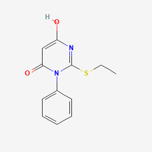 molecular formula C12H12N2O2S B6010619 2-(ethylthio)-6-hydroxy-3-phenyl-4(3H)-pyrimidinone 