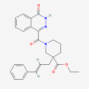 molecular formula C26H27N3O4 B6010656 ethyl 1-[(4-oxo-3,4-dihydro-1-phthalazinyl)carbonyl]-3-[(2E)-3-phenyl-2-propen-1-yl]-3-piperidinecarboxylate 