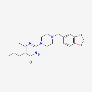 2-[4-(1,3-benzodioxol-5-ylmethyl)-1-piperazinyl]-6-methyl-5-propyl-4(3H)-pyrimidinone