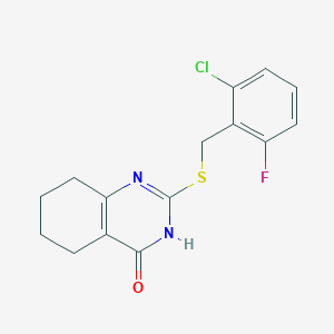 molecular formula C15H14ClFN2OS B6010670 2-[(2-chloro-6-fluorobenzyl)thio]-5,6,7,8-tetrahydro-4(3H)-quinazolinone 