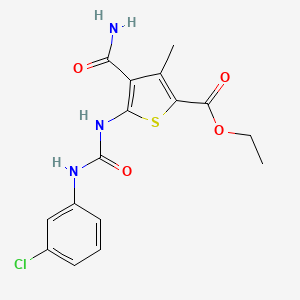 ethyl 4-(aminocarbonyl)-5-({[(3-chlorophenyl)amino]carbonyl}amino)-3-methyl-2-thiophenecarboxylate