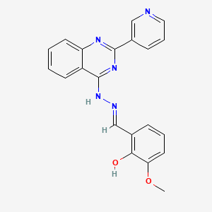 2-hydroxy-3-methoxybenzaldehyde [2-(3-pyridinyl)-4-quinazolinyl]hydrazone