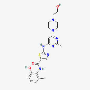 molecular formula C22H27N7O3S B601072 N-(2-羟基-6-甲基苯基)-2-((6-(4-(2-羟乙基)哌嗪-1-基)-2-甲基嘧啶-4-基)氨基)噻唑-5-甲酰胺 CAS No. 1159977-25-9
