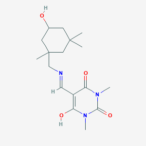 molecular formula C17H27N3O4 B6010750 5-({[(5-hydroxy-1,3,3-trimethylcyclohexyl)methyl]amino}methylene)-1,3-dimethyl-2,4,6(1H,3H,5H)-pyrimidinetrione 