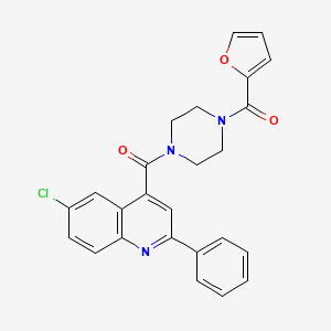 molecular formula C25H20ClN3O3 B6010756 6-chloro-4-{[4-(2-furoyl)-1-piperazinyl]carbonyl}-2-phenylquinoline 