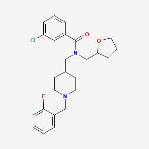 3-chloro-N-{[1-(2-fluorobenzyl)-4-piperidinyl]methyl}-N-(tetrahydro-2-furanylmethyl)benzamide