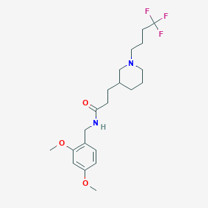 molecular formula C21H31F3N2O3 B6010785 N-(2,4-dimethoxybenzyl)-3-[1-(4,4,4-trifluorobutyl)-3-piperidinyl]propanamide 