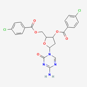 molecular formula C22H18Cl2N4O6 B601079 [5-(4-氨基-2-氧代-1,3,5-三嗪-1-基)-3-(4-氯苯甲酰)氧代氧杂环-2-基]甲基 4-氯苯甲酸酯 CAS No. 1140891-02-6