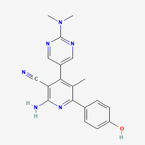 2-amino-4-[2-(dimethylamino)pyrimidin-5-yl]-6-(4-hydroxyphenyl)-5-methylnicotinonitrile