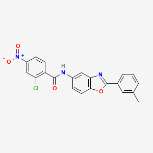 molecular formula C21H14ClN3O4 B6010807 2-chloro-N-[2-(3-methylphenyl)-1,3-benzoxazol-5-yl]-4-nitrobenzamide 