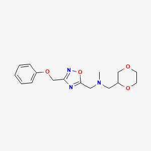 (1,4-dioxan-2-ylmethyl)methyl{[3-(phenoxymethyl)-1,2,4-oxadiazol-5-yl]methyl}amine