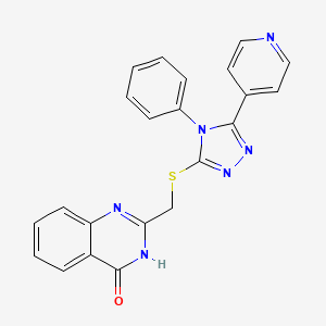 molecular formula C22H16N6OS B6010822 2-({[4-phenyl-5-(4-pyridinyl)-4H-1,2,4-triazol-3-yl]thio}methyl)-4-quinazolinol 