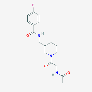 molecular formula C17H22FN3O3 B6010837 N-{[1-(N-acetylglycyl)-3-piperidinyl]methyl}-4-fluorobenzamide 