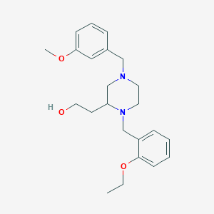 molecular formula C23H32N2O3 B6010843 2-[1-(2-ethoxybenzyl)-4-(3-methoxybenzyl)-2-piperazinyl]ethanol 