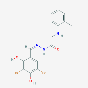 molecular formula C16H15Br2N3O3 B6010846 N'-(3,5-dibromo-2,4-dihydroxybenzylidene)-2-[(2-methylphenyl)amino]acetohydrazide 