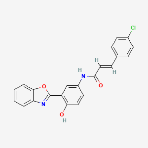 molecular formula C22H15ClN2O3 B6010860 N-[3-(1,3-benzoxazol-2-yl)-4-hydroxyphenyl]-3-(4-chlorophenyl)acrylamide 