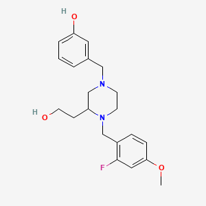 molecular formula C21H27FN2O3 B6010913 3-{[4-(2-fluoro-4-methoxybenzyl)-3-(2-hydroxyethyl)-1-piperazinyl]methyl}phenol 