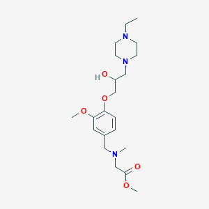 molecular formula C21H35N3O5 B6010916 methyl N-{4-[3-(4-ethyl-1-piperazinyl)-2-hydroxypropoxy]-3-methoxybenzyl}-N-methylglycinate 