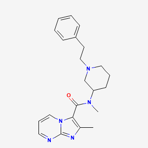 molecular formula C22H27N5O B6010940 N,2-dimethyl-N-[1-(2-phenylethyl)-3-piperidinyl]imidazo[1,2-a]pyrimidine-3-carboxamide 