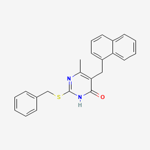 molecular formula C23H20N2OS B6010948 2-(benzylthio)-6-methyl-5-(1-naphthylmethyl)-4(3H)-pyrimidinone 