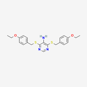 molecular formula C22H25N3O2S2 B6010954 4,6-bis[(4-ethoxybenzyl)thio]-5-pyrimidinamine 