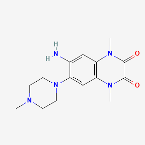 molecular formula C15H21N5O2 B6010955 6-amino-1,4-dimethyl-7-(4-methyl-1-piperazinyl)-1,4-dihydro-2,3-quinoxalinedione 