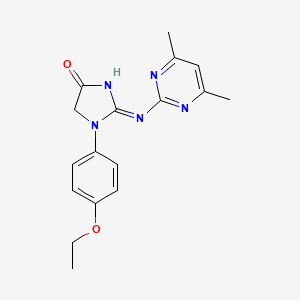 molecular formula C17H19N5O2 B6010958 2-[(4,6-dimethyl-2-pyrimidinyl)amino]-1-(4-ethoxyphenyl)-1,5-dihydro-4H-imidazol-4-one 