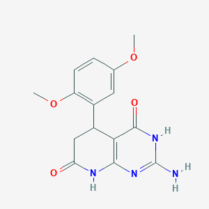 molecular formula C15H16N4O4 B6010965 2-amino-5-(2,5-dimethoxyphenyl)-5,8-dihydropyrido[2,3-d]pyrimidine-4,7(3H,6H)-dione 