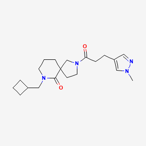 molecular formula C20H30N4O2 B6010987 7-(cyclobutylmethyl)-2-[3-(1-methyl-1H-pyrazol-4-yl)propanoyl]-2,7-diazaspiro[4.5]decan-6-one 
