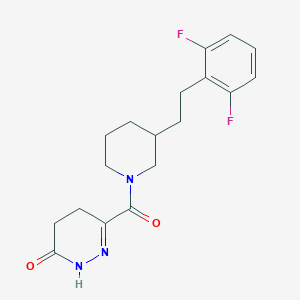 molecular formula C18H21F2N3O2 B6010998 6-({3-[2-(2,6-difluorophenyl)ethyl]-1-piperidinyl}carbonyl)-4,5-dihydro-3(2H)-pyridazinone 