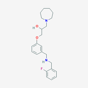 molecular formula C23H31FN2O2 B6011014 1-(1-azepanyl)-3-(3-{[(2-fluorobenzyl)amino]methyl}phenoxy)-2-propanol 