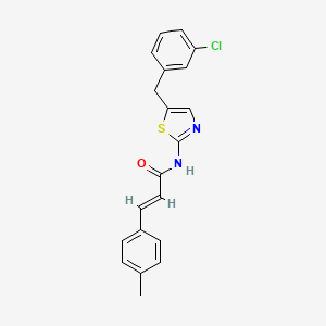molecular formula C20H17ClN2OS B6011030 N-[5-(3-chlorobenzyl)-1,3-thiazol-2-yl]-3-(4-methylphenyl)acrylamide 