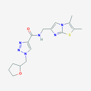N-[(2,3-dimethylimidazo[2,1-b][1,3]thiazol-6-yl)methyl]-1-(tetrahydro-2-furanylmethyl)-1H-1,2,3-triazole-4-carboxamide