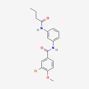 molecular formula C18H19BrN2O3 B6011047 3-bromo-N-[3-(butyrylamino)phenyl]-4-methoxybenzamide 