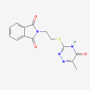 molecular formula C14H12N4O3S B6011054 2-{2-[(5-hydroxy-6-methyl-1,2,4-triazin-3-yl)thio]ethyl}-1H-isoindole-1,3(2H)-dione 