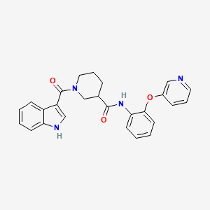 molecular formula C26H24N4O3 B6011068 1-(1H-indol-3-ylcarbonyl)-N-[2-(3-pyridinyloxy)phenyl]-3-piperidinecarboxamide 