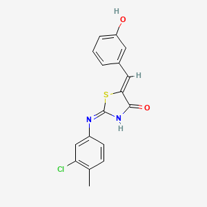 molecular formula C17H13ClN2O2S B6011073 2-[(3-chloro-4-methylphenyl)amino]-5-(3-hydroxybenzylidene)-1,3-thiazol-4(5H)-one 