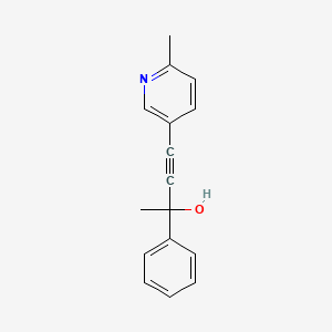 molecular formula C16H15NO B6011081 4-(6-methyl-3-pyridinyl)-2-phenyl-3-butyn-2-ol 