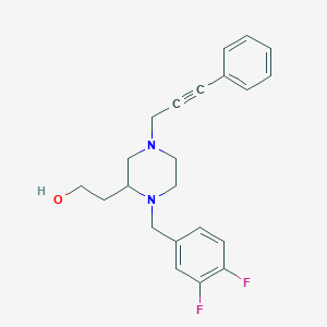 molecular formula C22H24F2N2O B6011086 2-[1-(3,4-difluorobenzyl)-4-(3-phenyl-2-propyn-1-yl)-2-piperazinyl]ethanol 