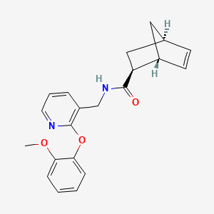 molecular formula C21H22N2O3 B6011088 (1R*,2S*,4R*)-N-{[2-(2-methoxyphenoxy)-3-pyridinyl]methyl}bicyclo[2.2.1]hept-5-ene-2-carboxamide 