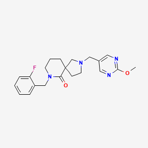 molecular formula C21H25FN4O2 B6011117 7-(2-fluorobenzyl)-2-[(2-methoxy-5-pyrimidinyl)methyl]-2,7-diazaspiro[4.5]decan-6-one 