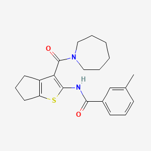 molecular formula C22H26N2O2S B6011119 N-[3-(1-azepanylcarbonyl)-5,6-dihydro-4H-cyclopenta[b]thien-2-yl]-3-methylbenzamide 